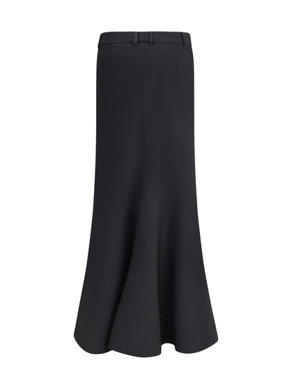 BALENCIAGA 36 godet maxi skirt in virgin wool