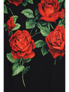 rose-print charmeuse midi dress
