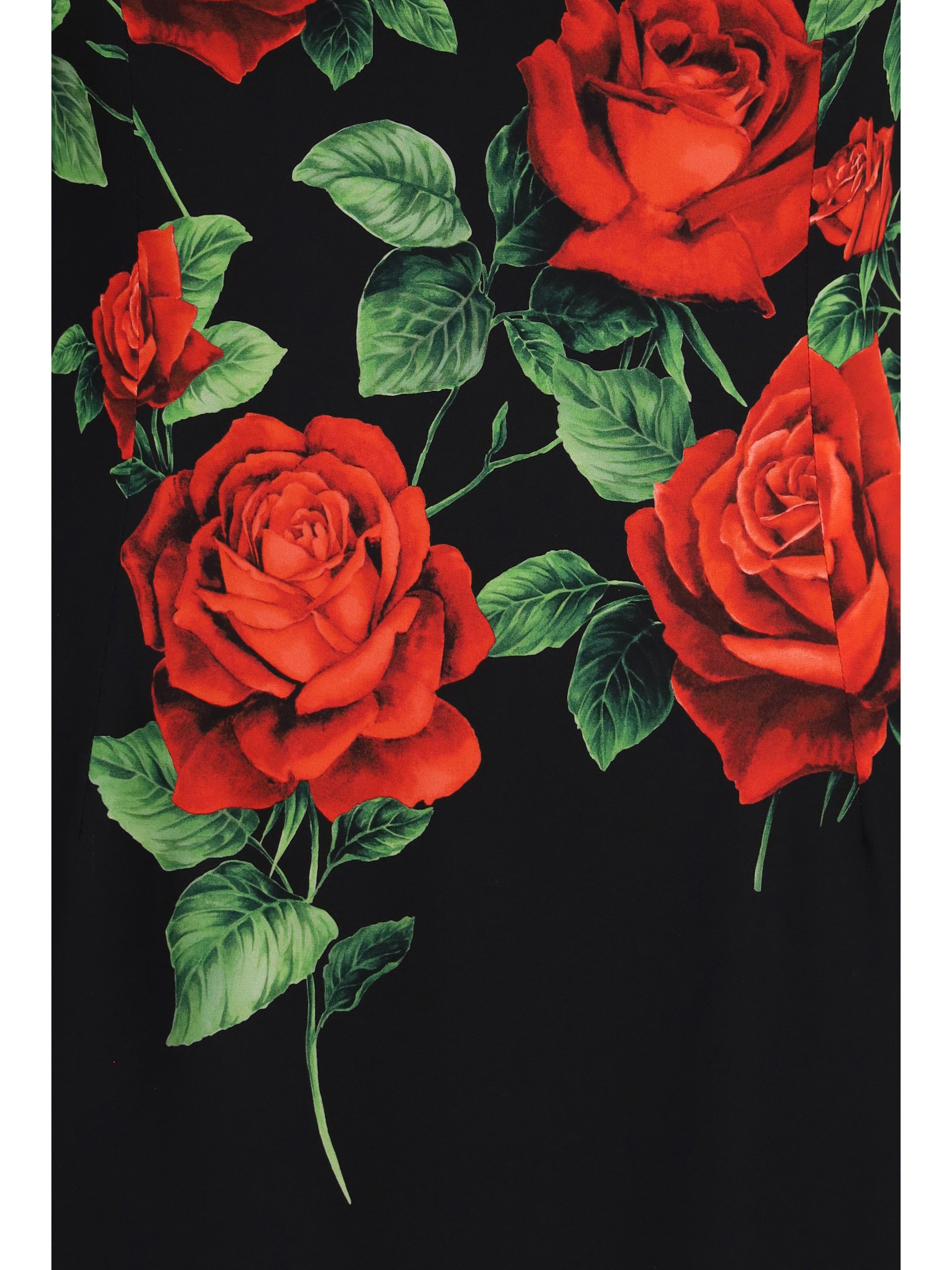 rose-print charmeuse midi dress