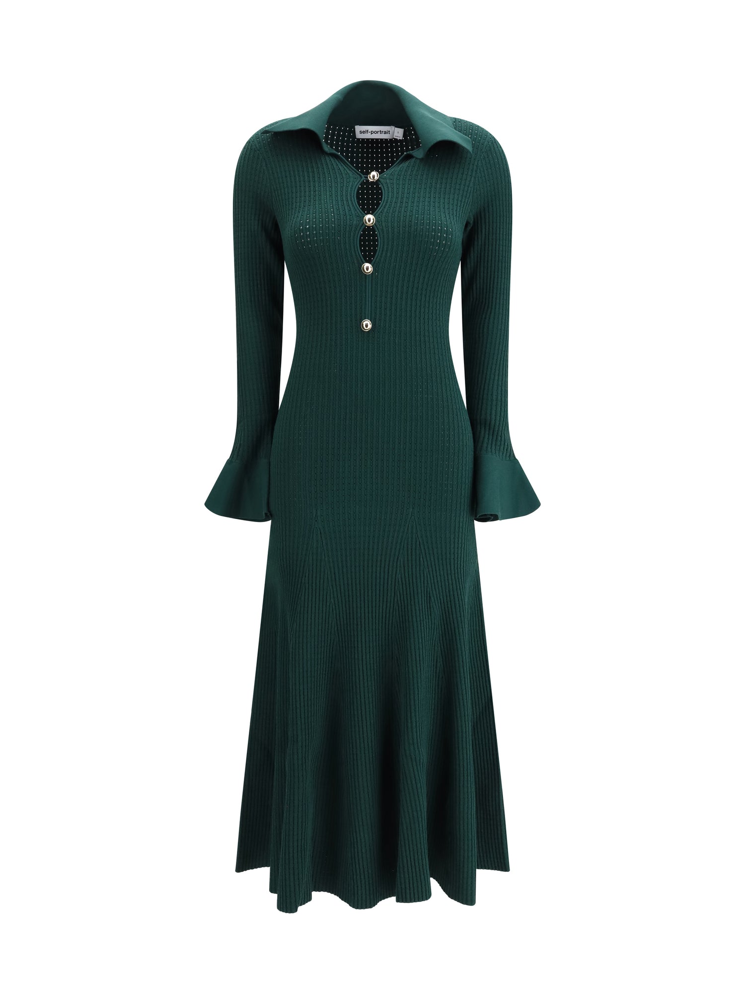 SELF-PORTRAIT M keyhole knit midi dress