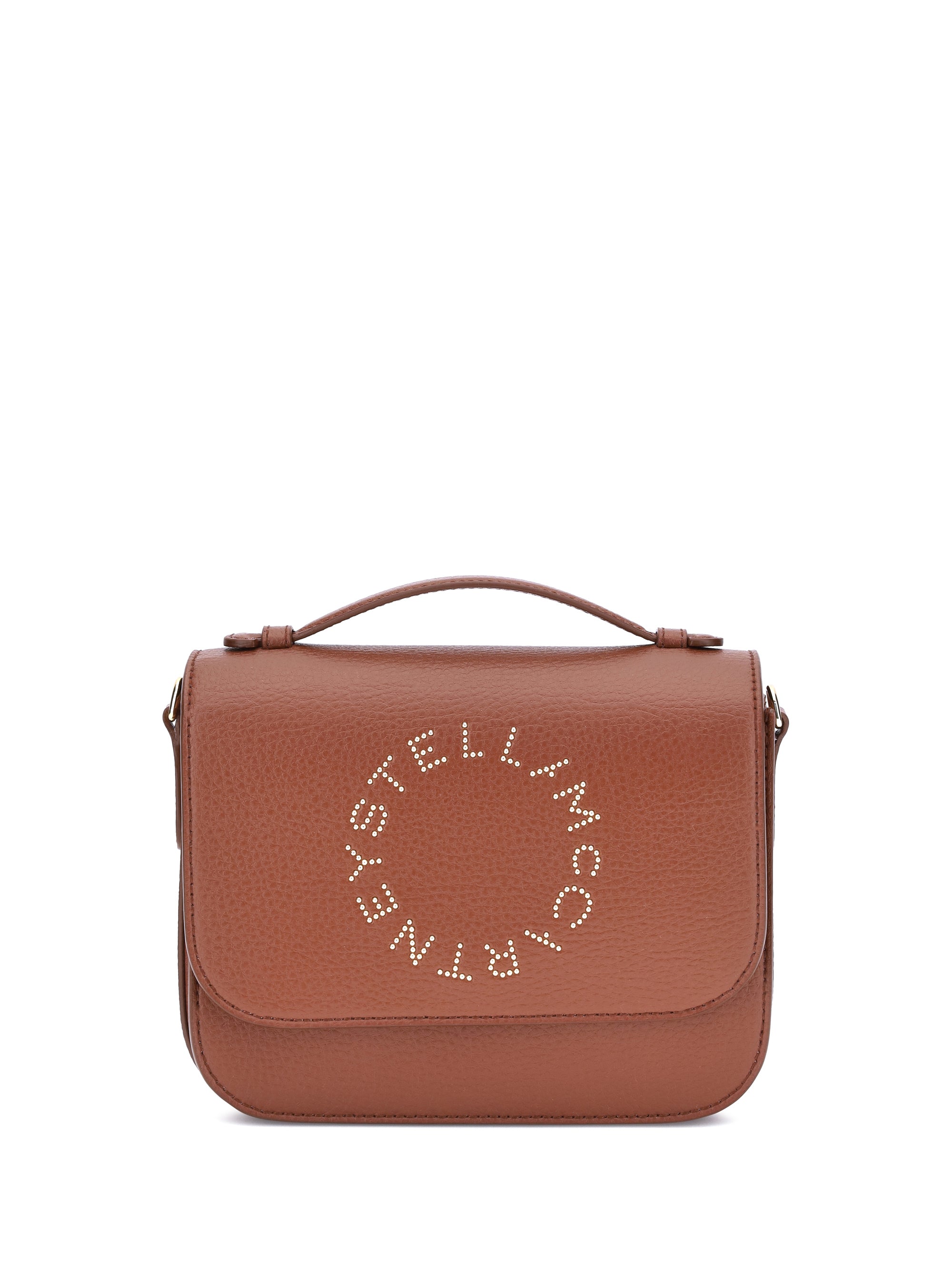 STELLA MCCARTNEY OS logo flap bag eco embossed grainy alter