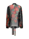 rose print chiffon blouse