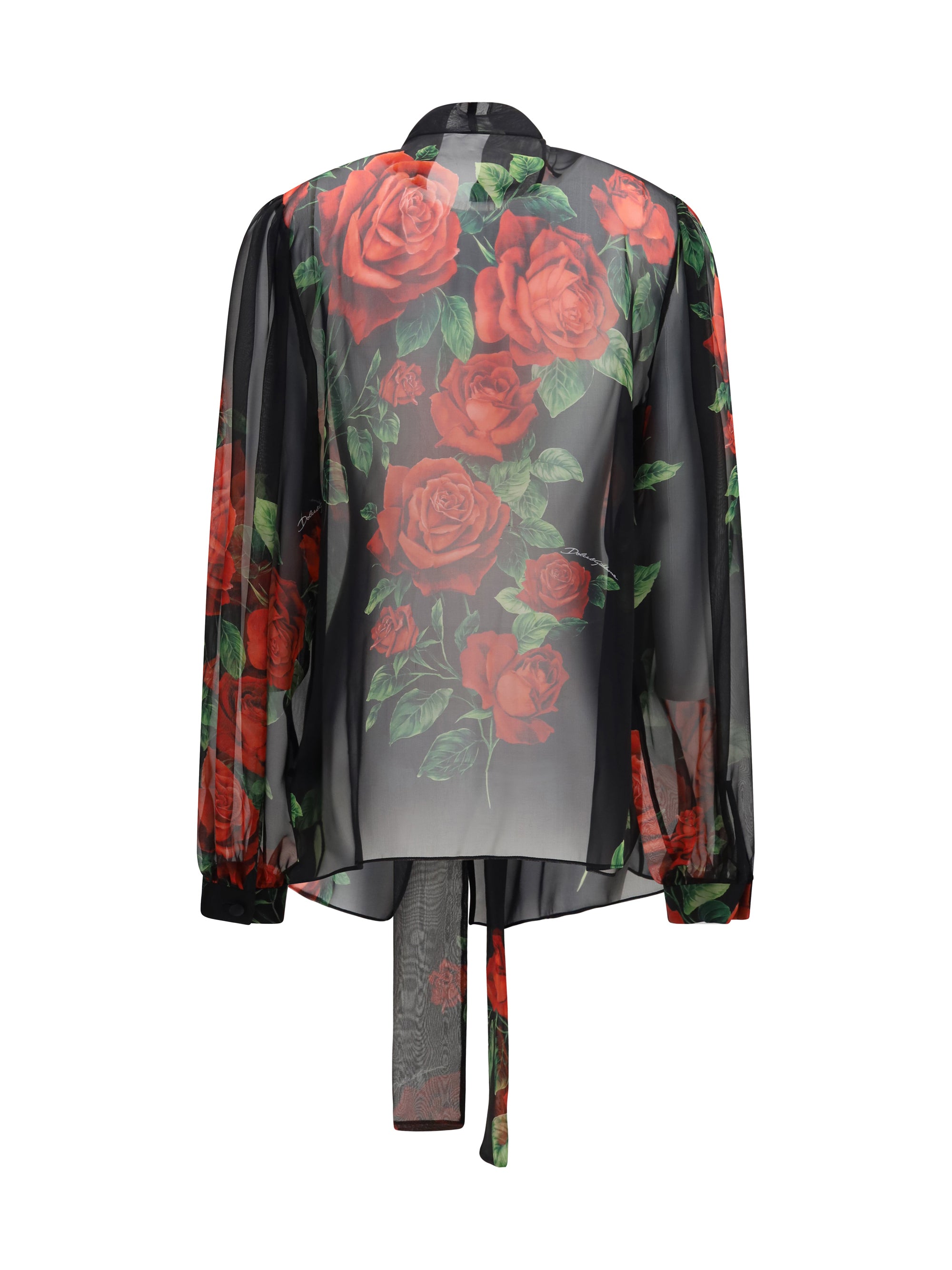 rose print chiffon blouse