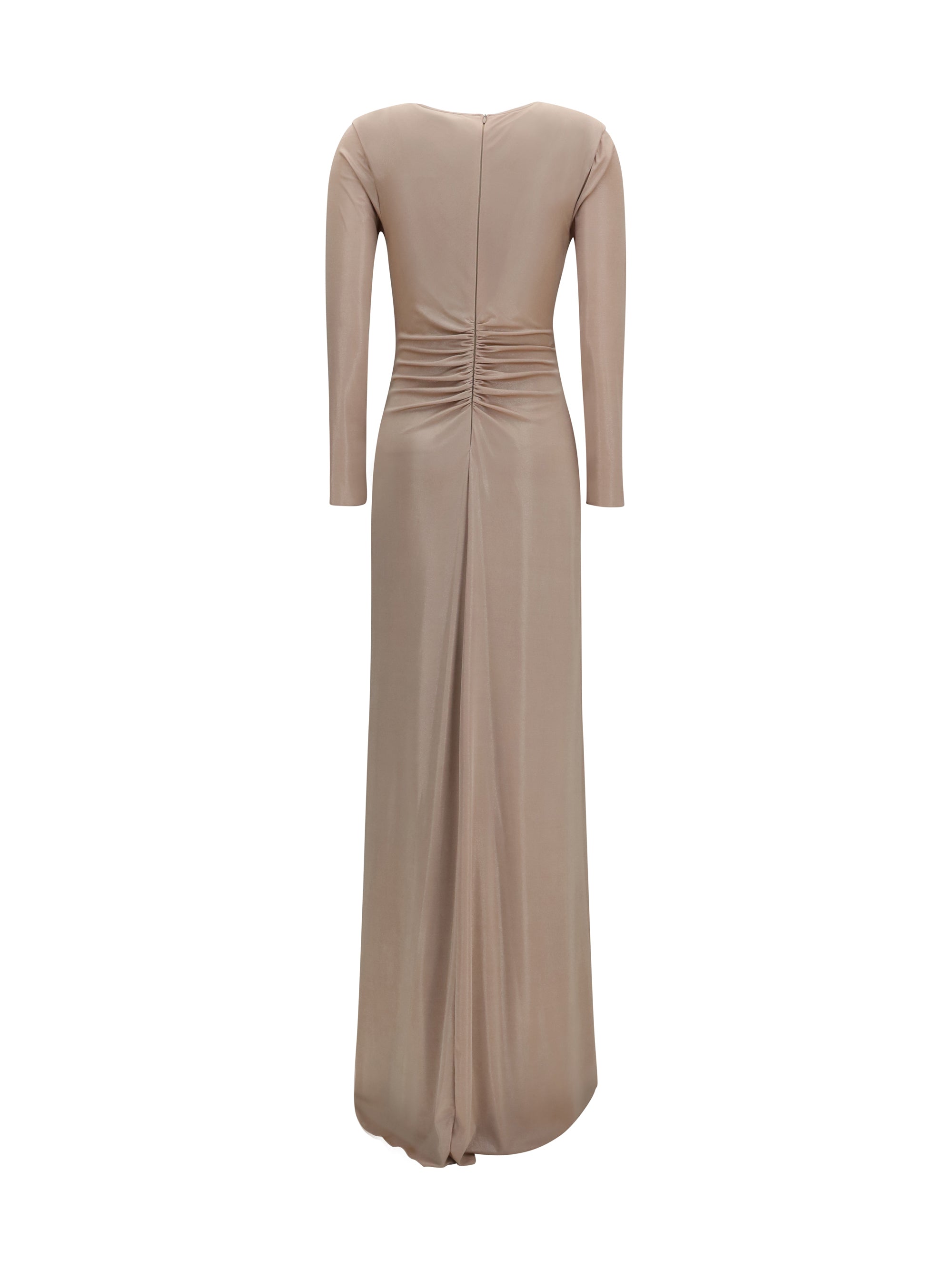 long chiffon dress with crystal detail