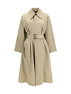 long cotton and silk trench coat
