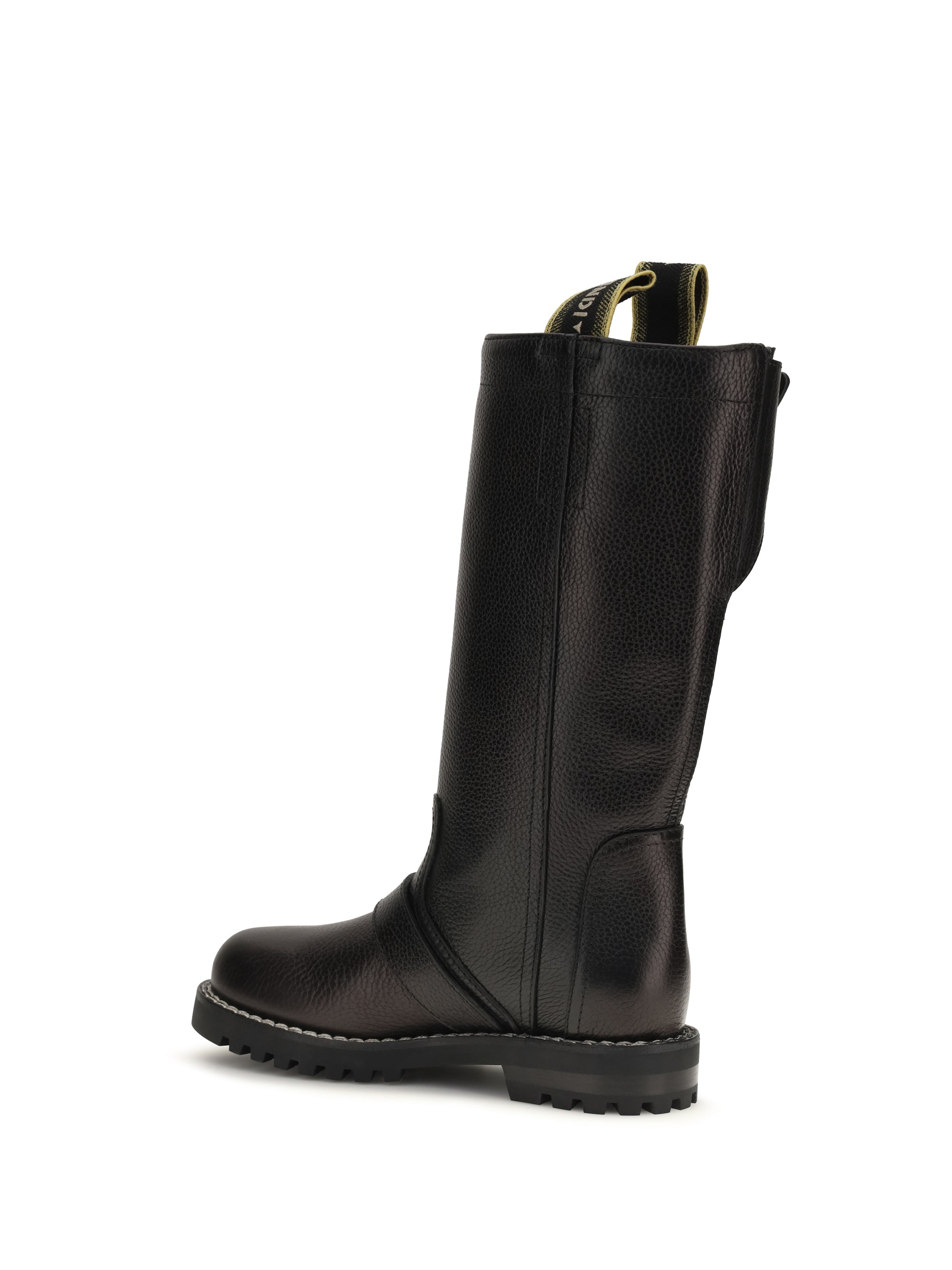 glossy calfskin biker boots