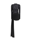 low-back mini lace dress