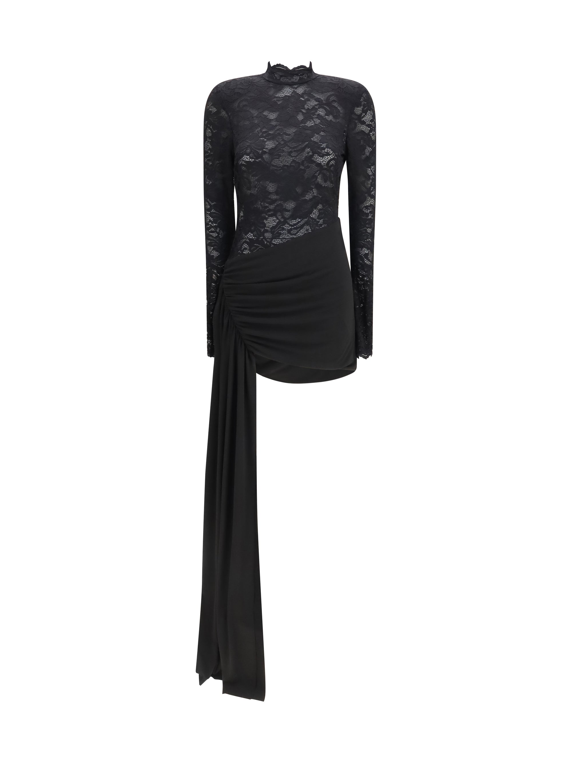 low-back mini lace dress
