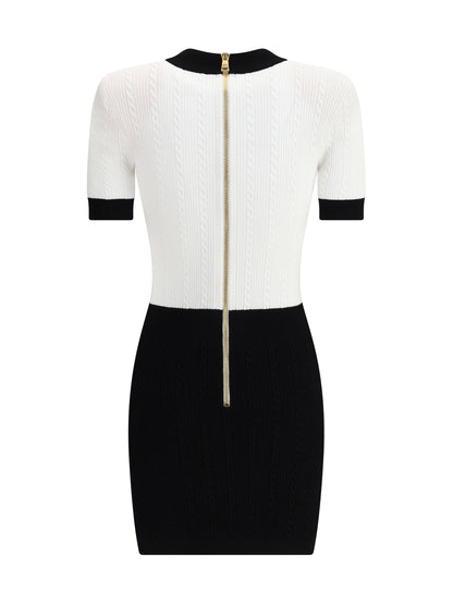 BALMAIN 36 braided pattern midi dress