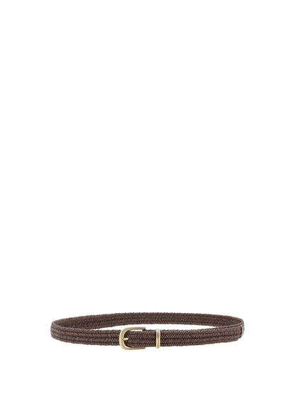BRUNELLO CUCINELLI L braided stretch leather belt