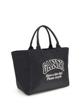 GANNI OS xxl canvas tote bag