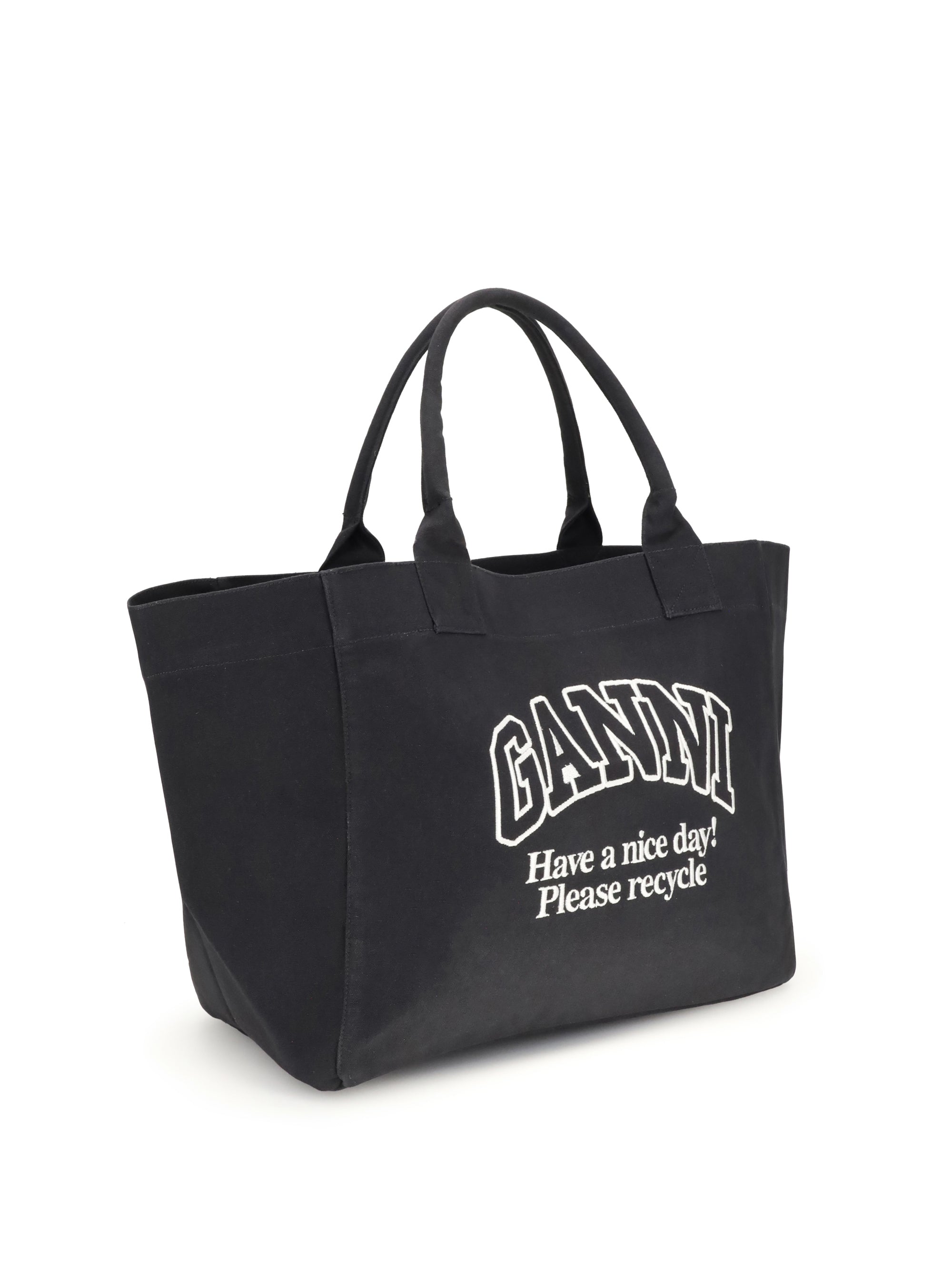GANNI OS xxl canvas tote bag