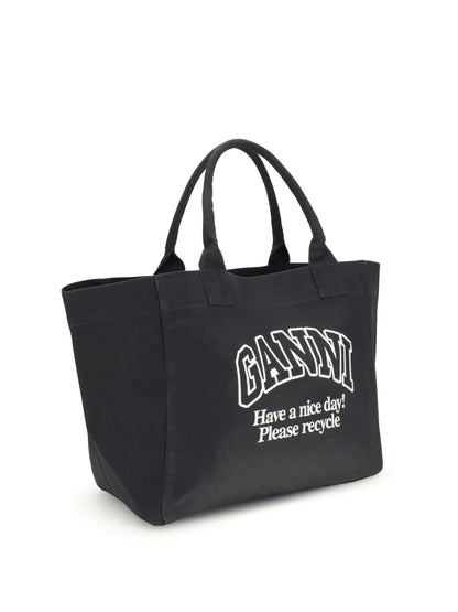 GANNI OS xxl canvas tote bag