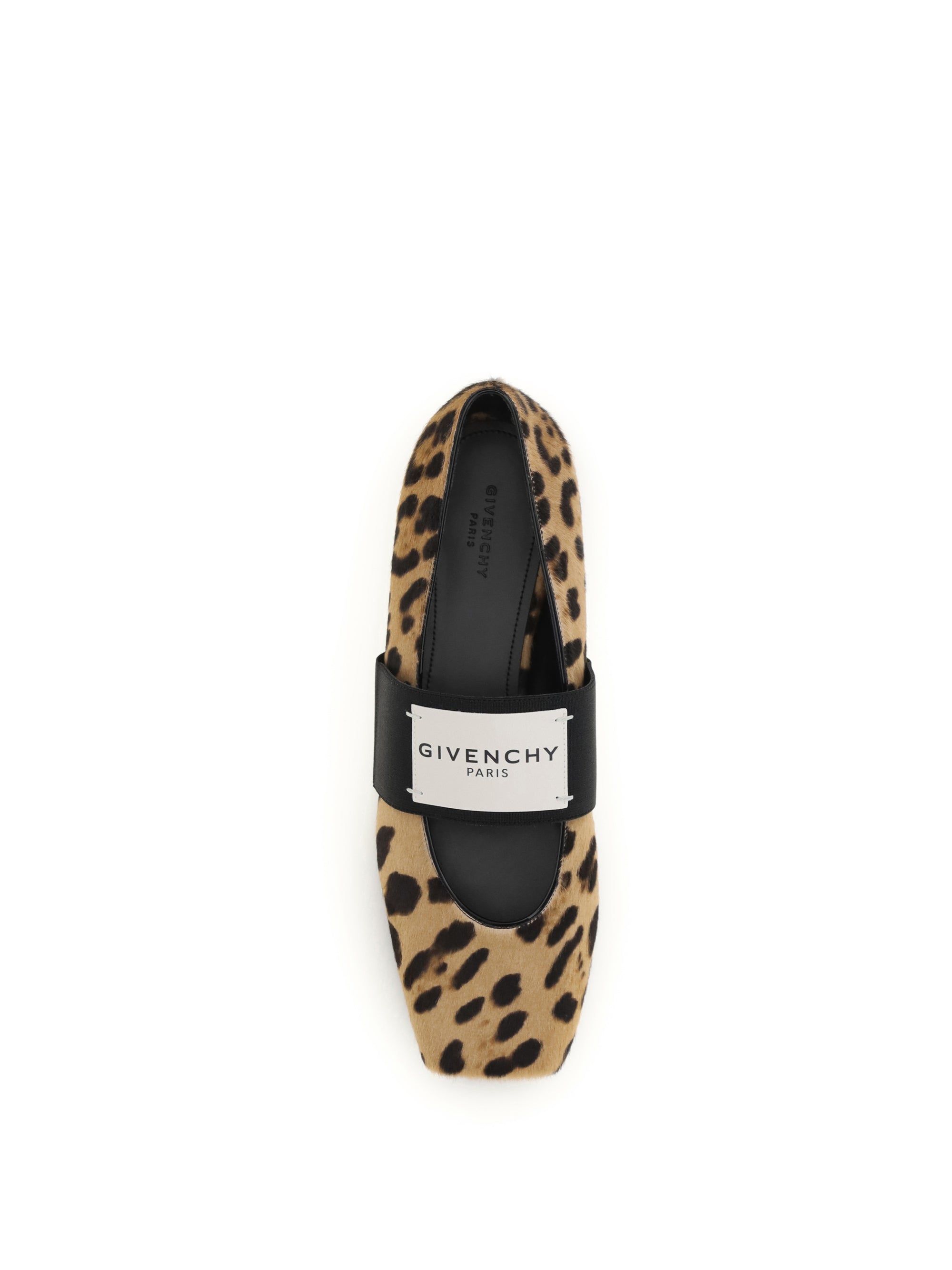 leopard print sliced square ballerinas