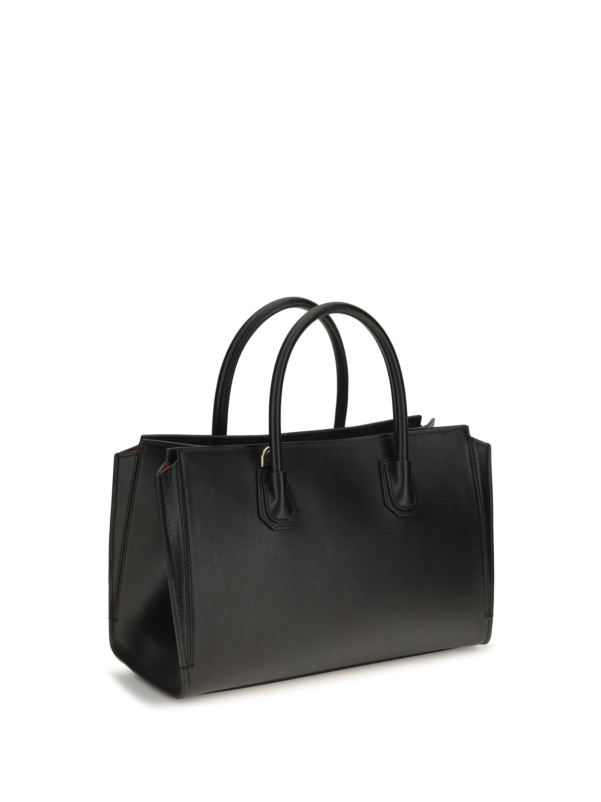 small antigona catchall glossy grained leather handbag