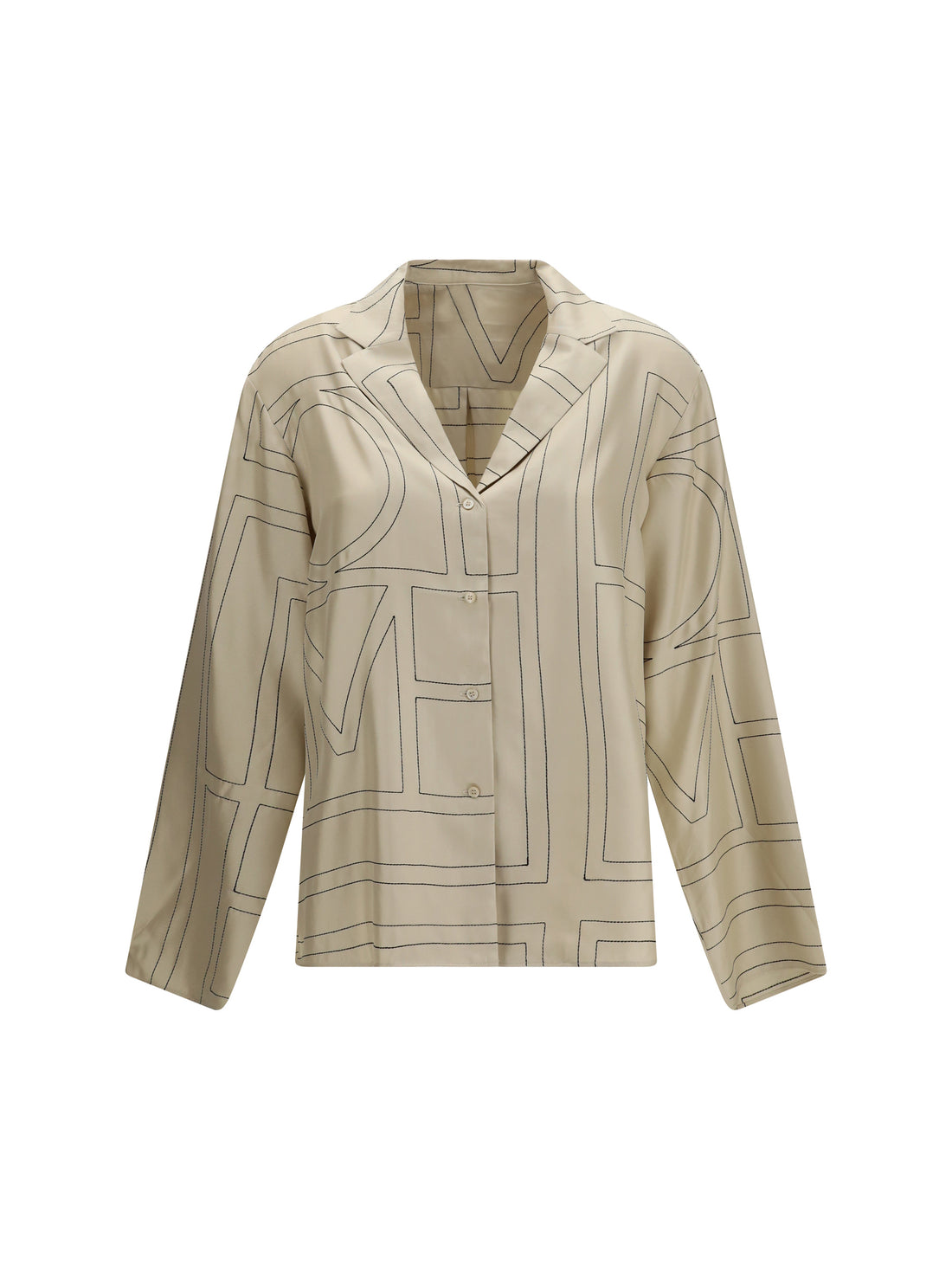 TOTEME 32 silk shirt with all-over monogram
