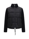 quilted wool padded cardigan with zip