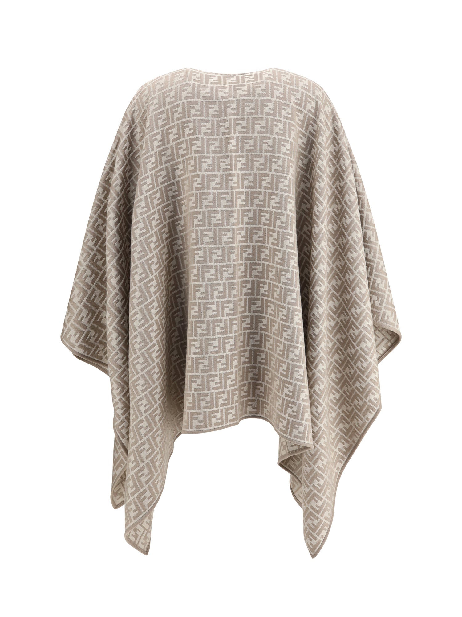 FENDI OS wool and silk poncho