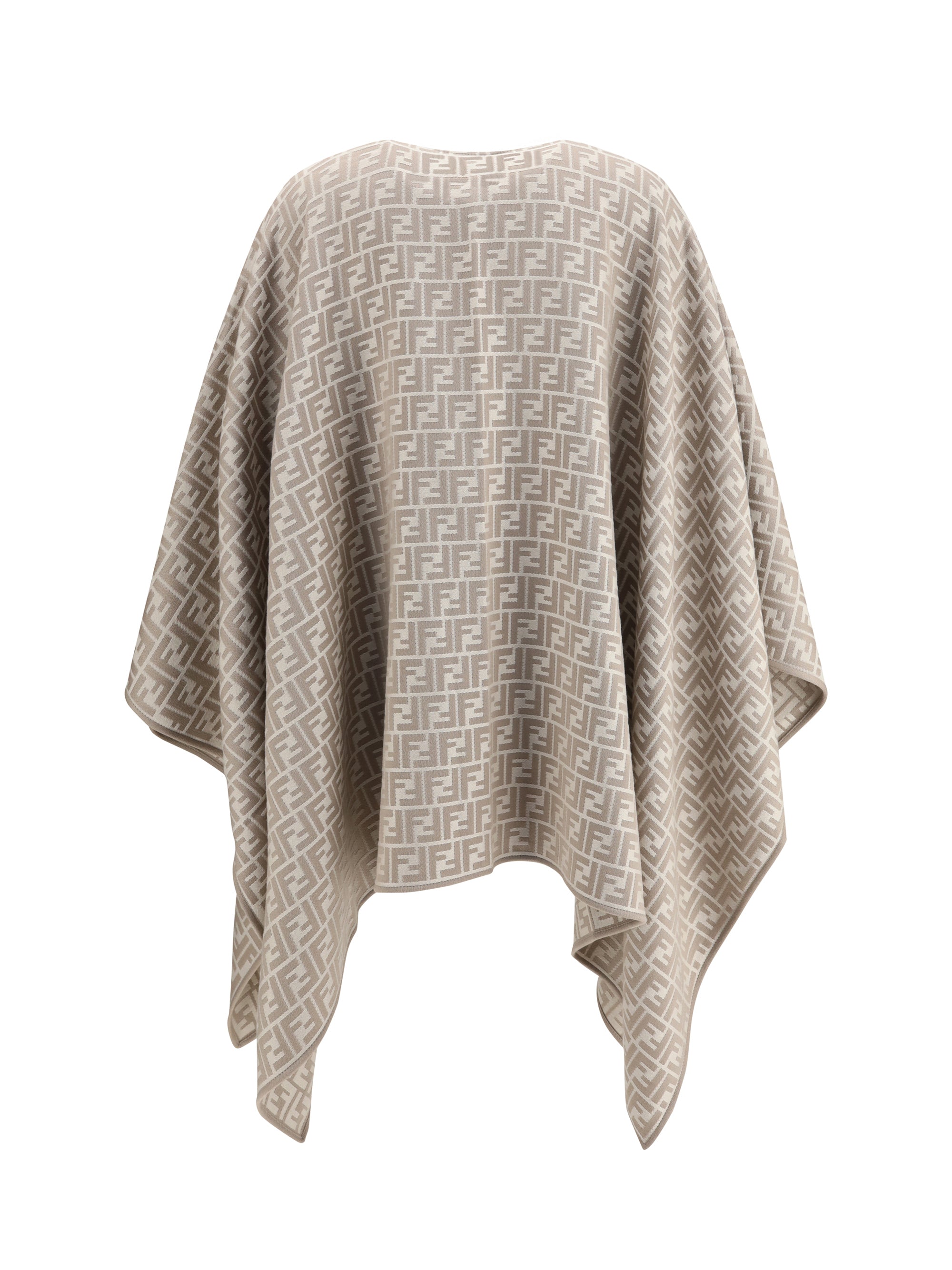 FENDI OS wool and silk poncho