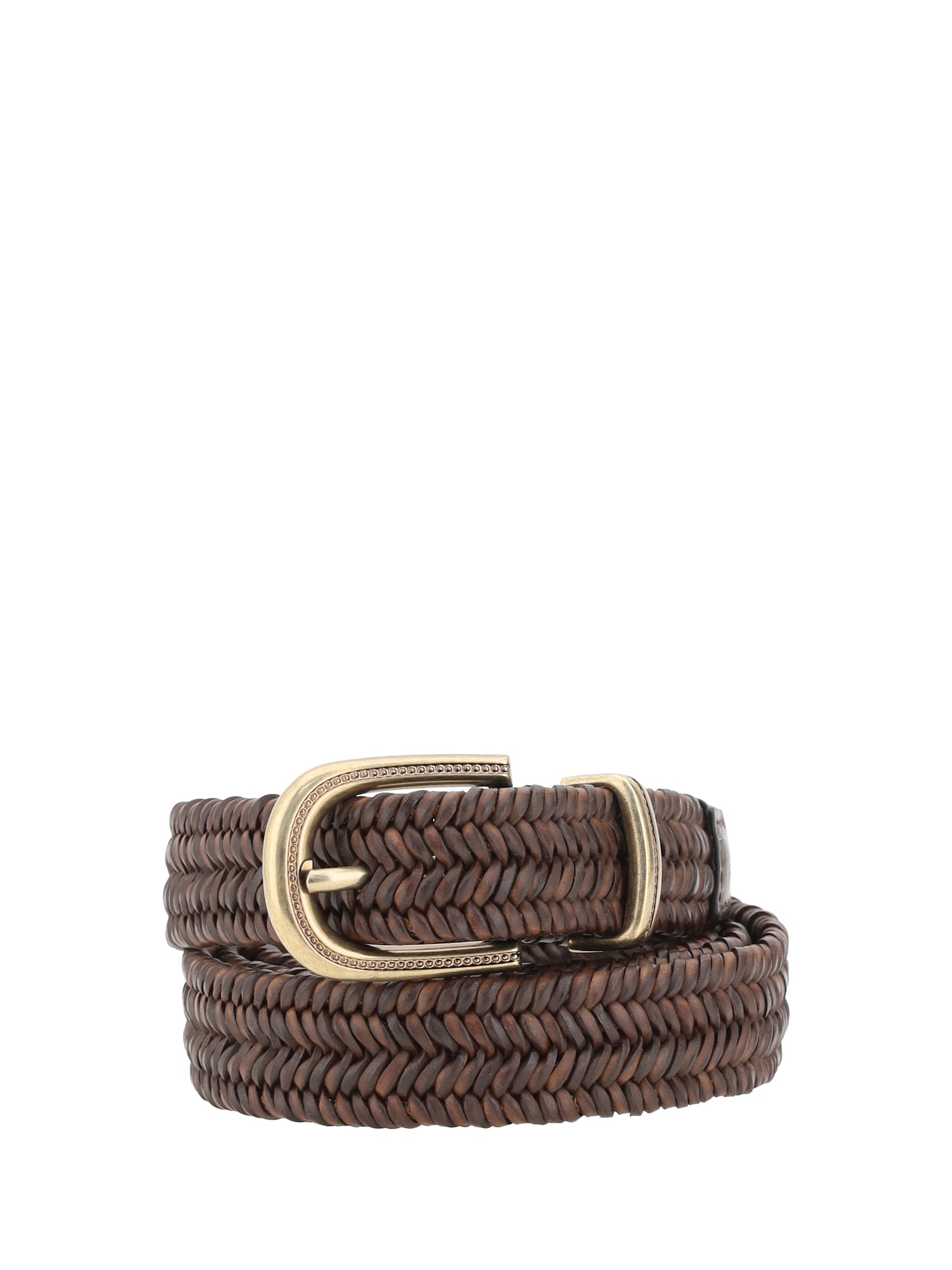 BRUNELLO CUCINELLI L braided stretch leather belt