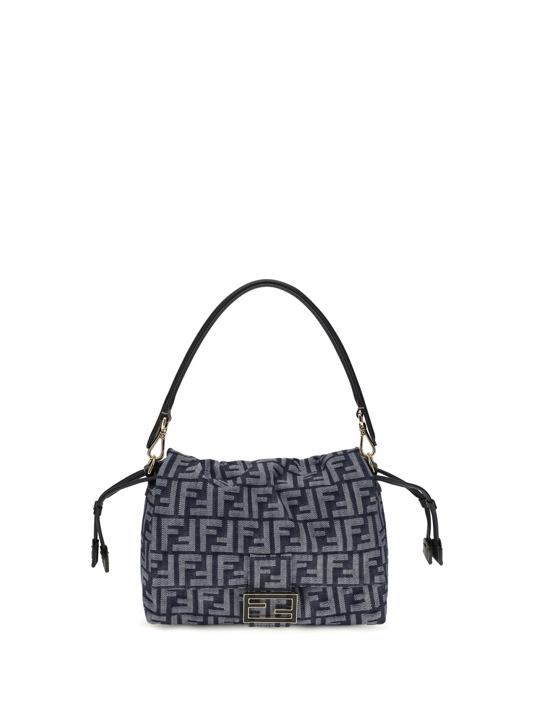 FENDI OS mamma baguette shoulder bag in ff jacquard denim