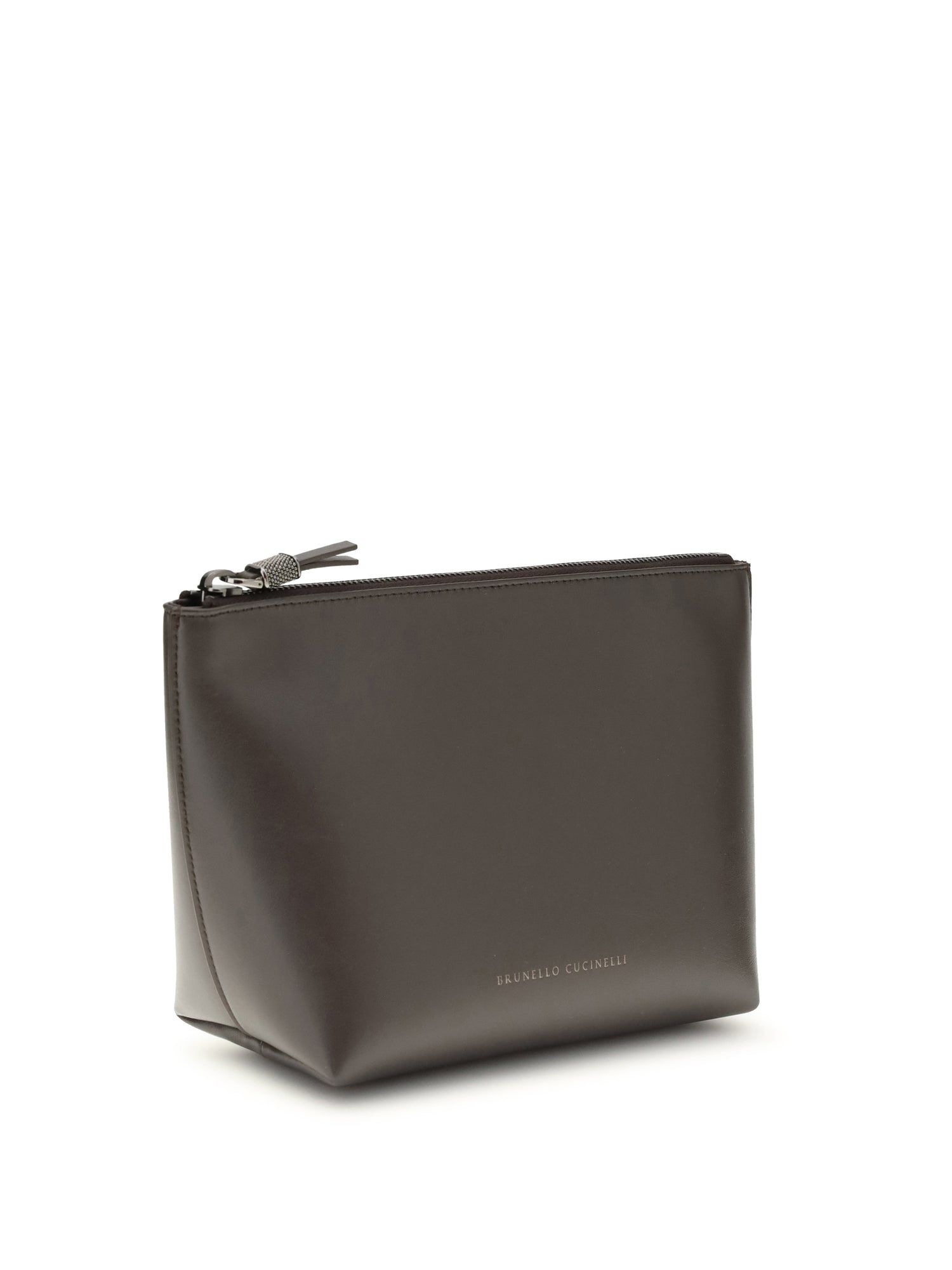 BRUNELLO CUCINELLI OS leather pouch with shiny zipper pull