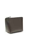 leather pouch with shiny zipper pull