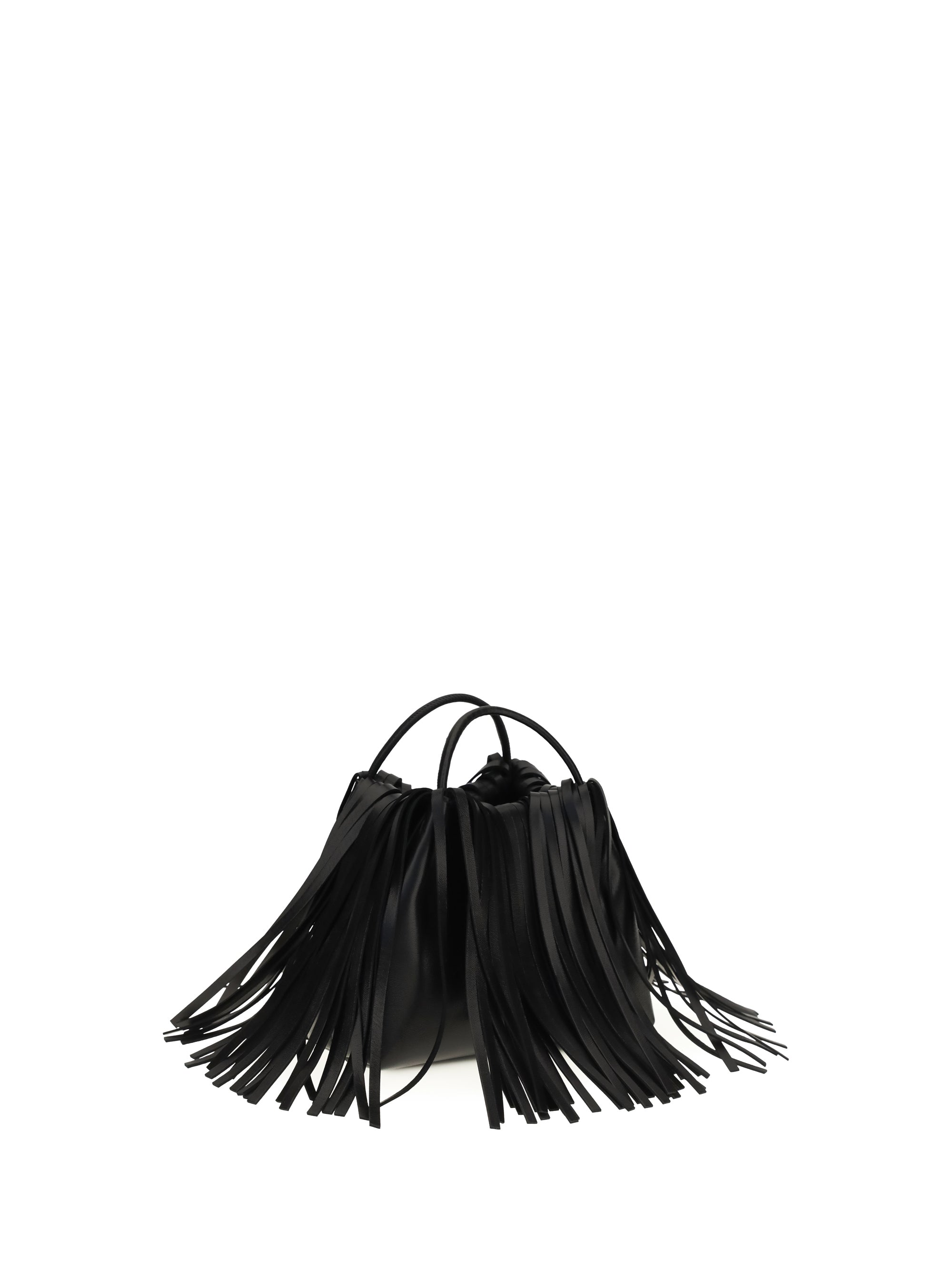 facet mini fringe leather handbag