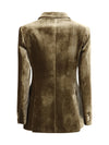 velvet double breasted blazer