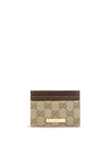 gg monogram card holder with logo plaque
