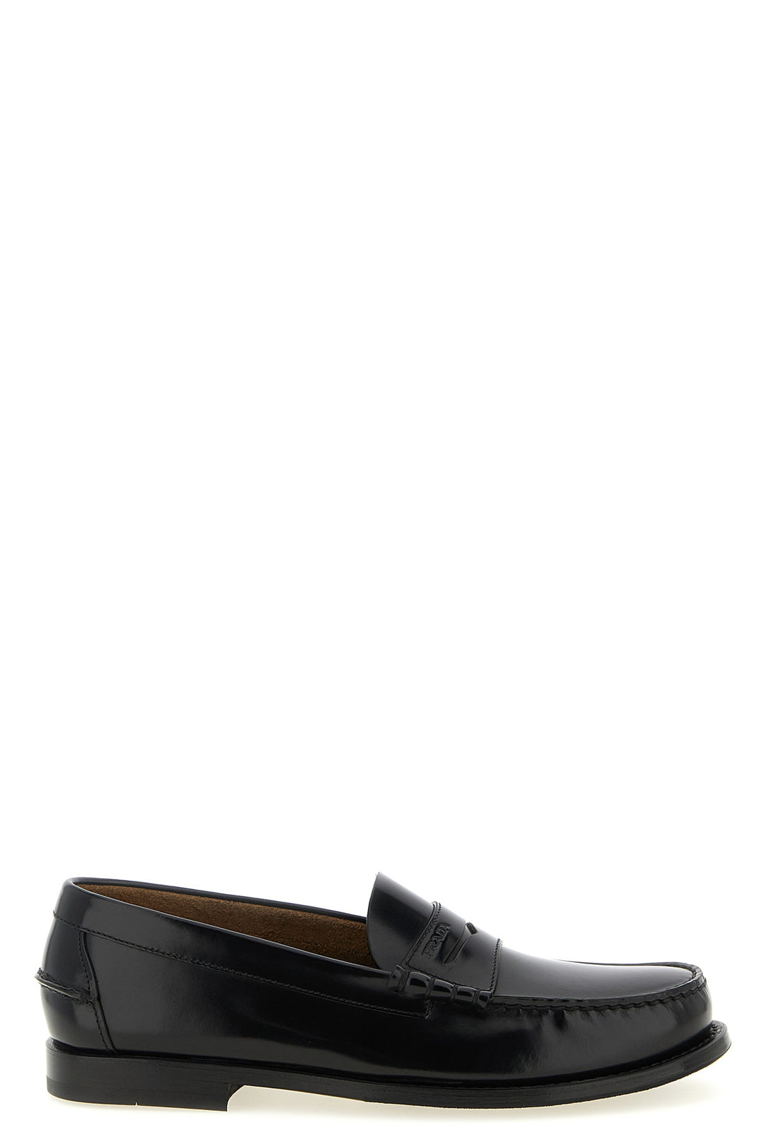 PRADA 6 brushed leather loafers