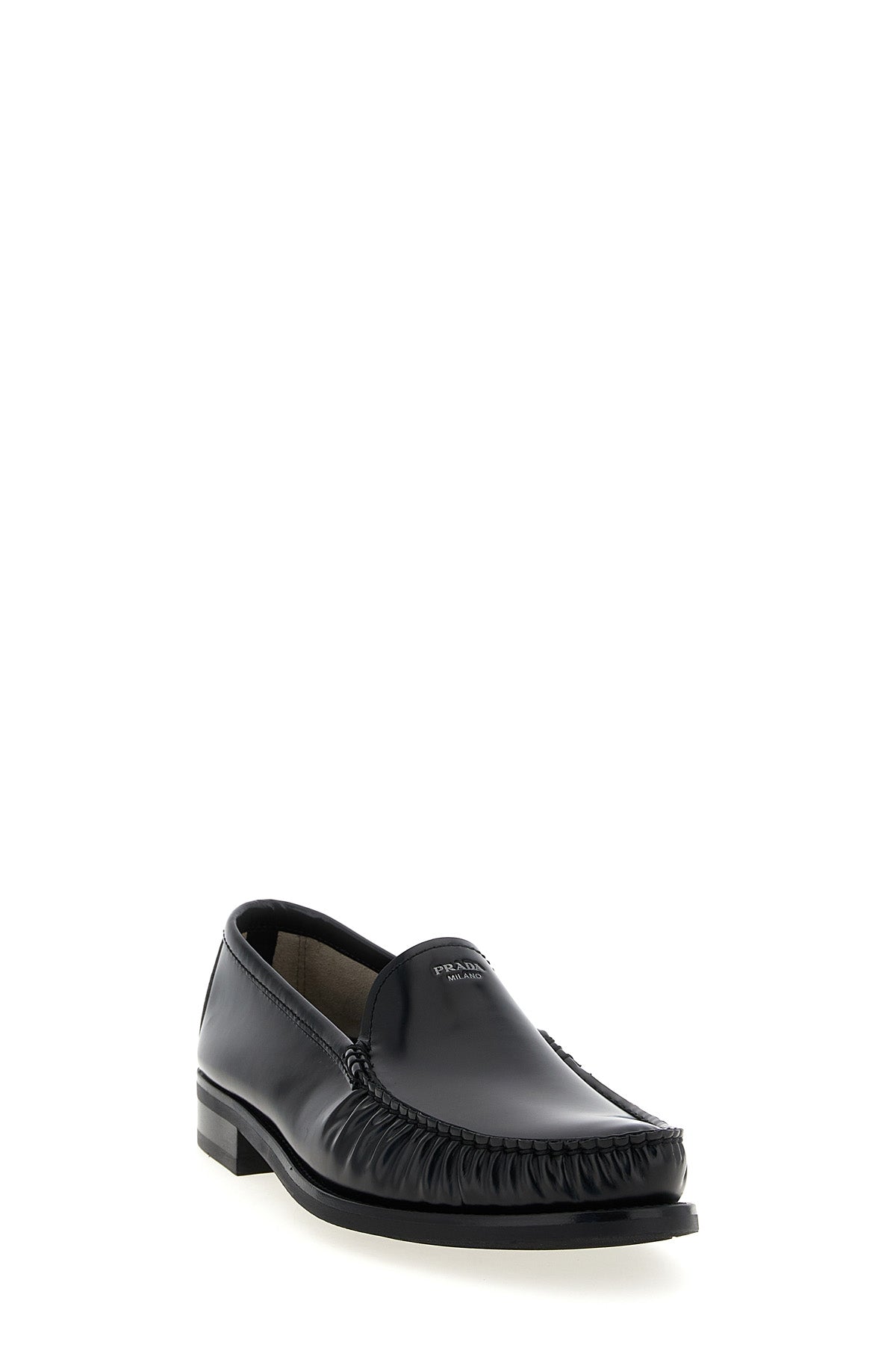 brushed leather loafers