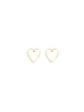 SELF-PORTRAIT OS embellished heart earrings