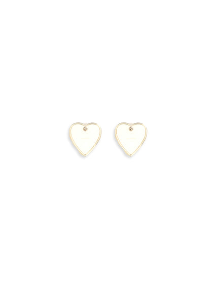 SELF-PORTRAIT OS embellished heart earrings