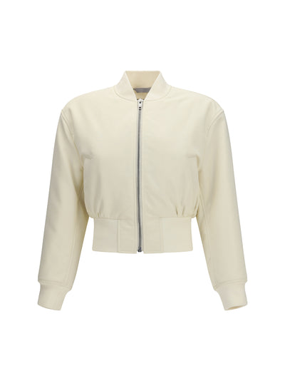 cropped bomber jacket in technical faille