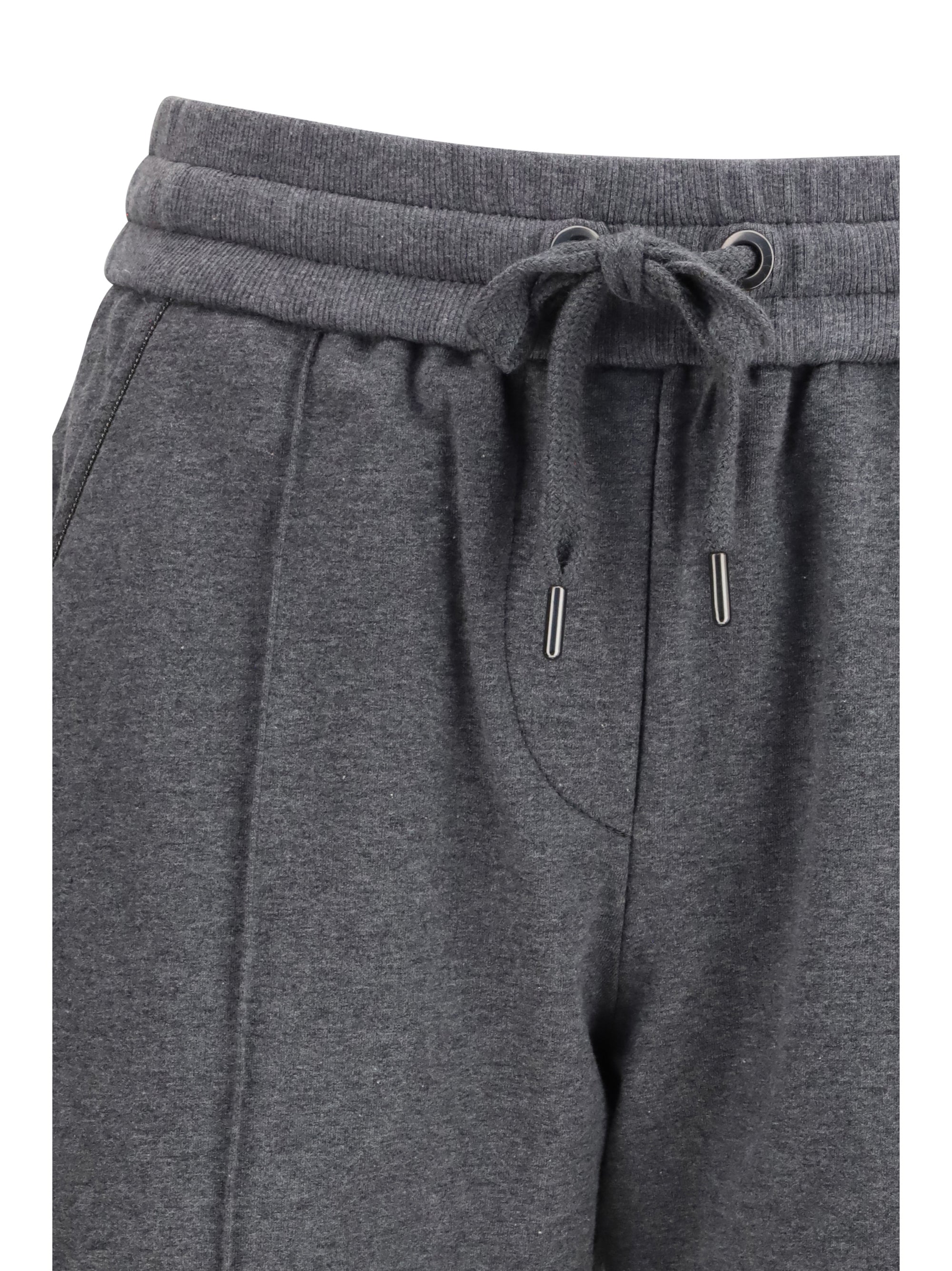 BRUNELLO CUCINELLI L track stretch-fleece trousers with monili detailing