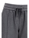 track stretch-fleece pants with monili detailing