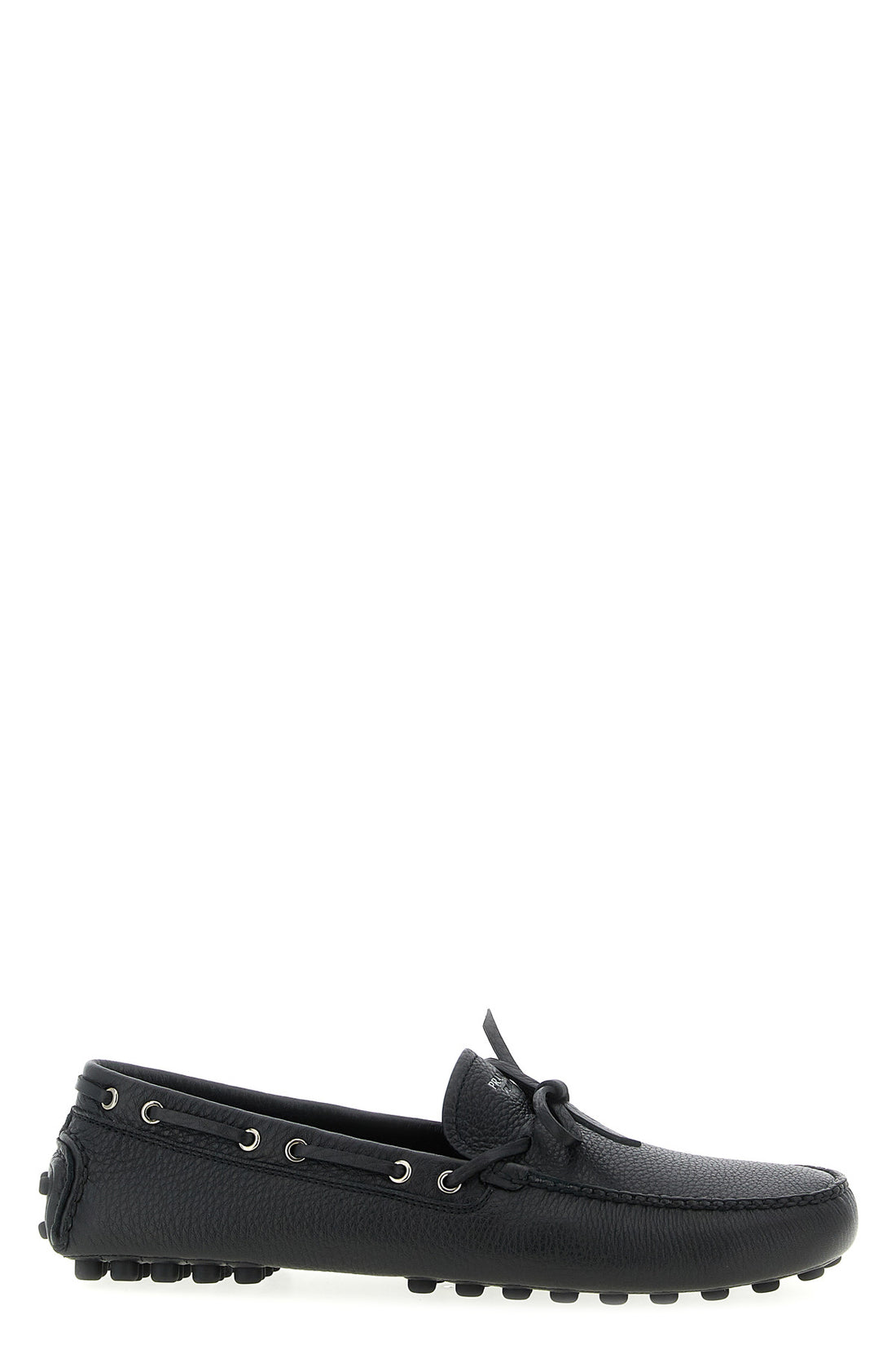PRADA 6 hammered leather loafers