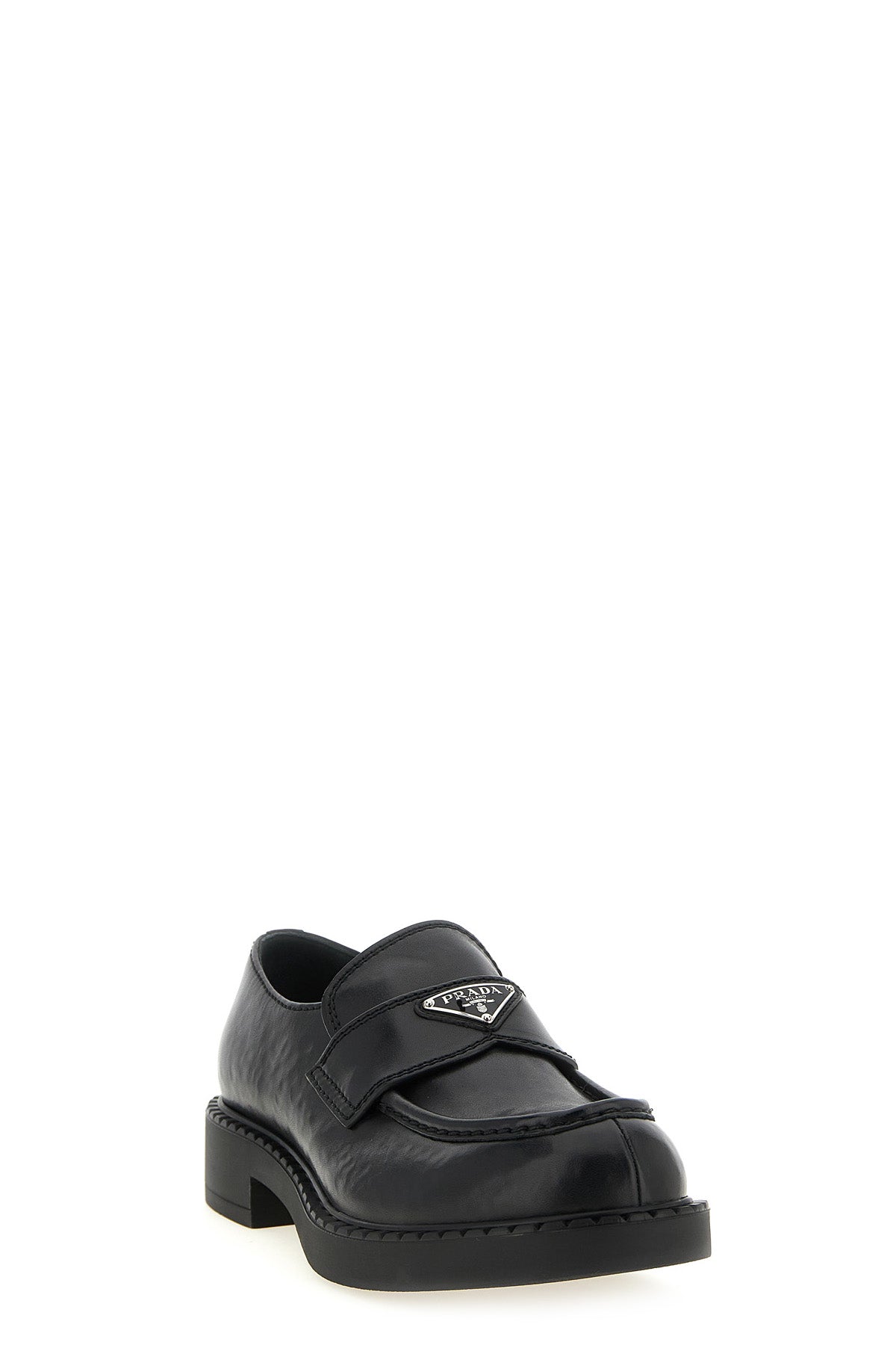 prada chocolate loafers