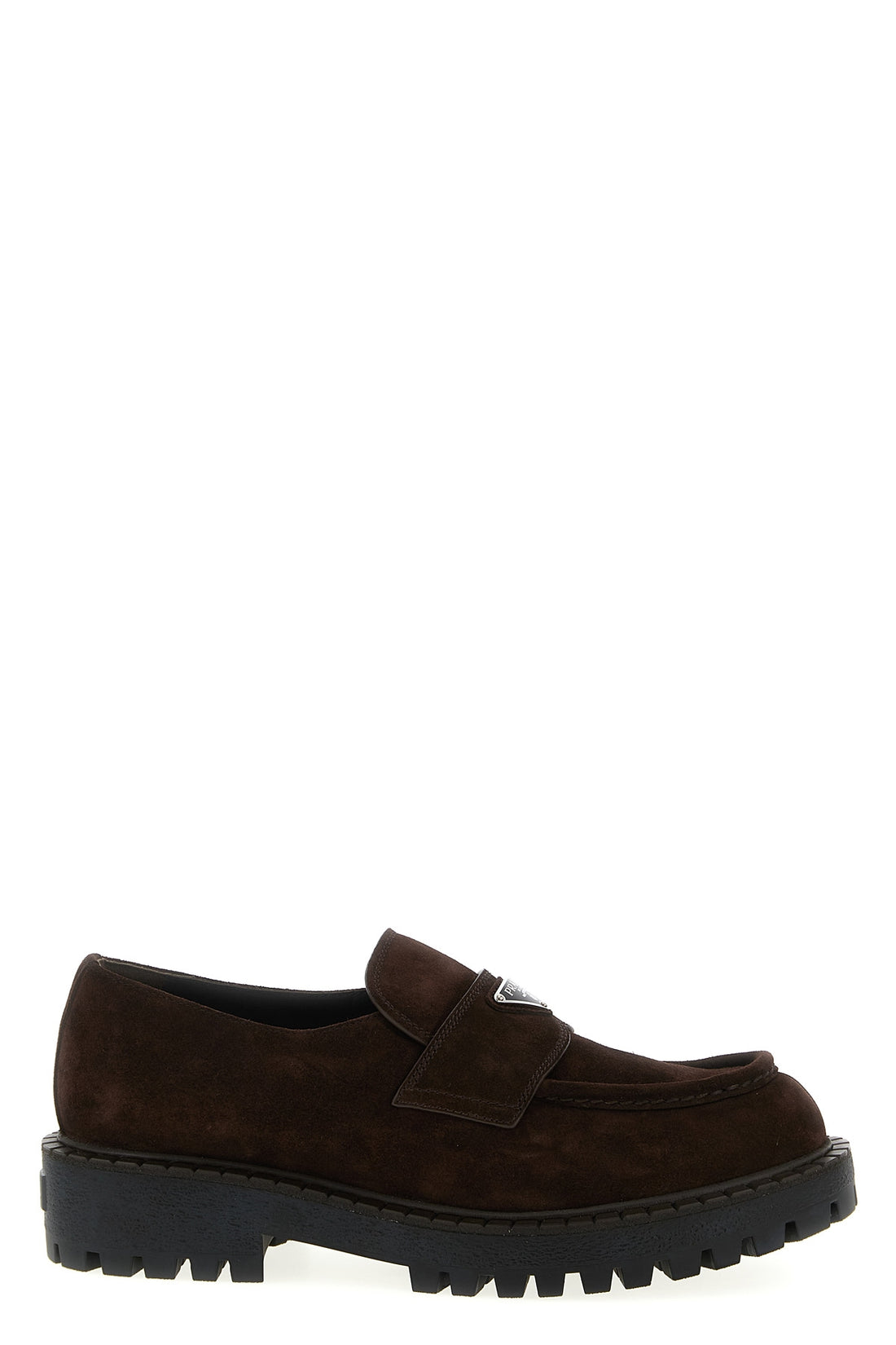 PRADA 9.5 double chocolate suede loafers