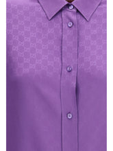 GUCCI 40 gg supreme print silk shirt 