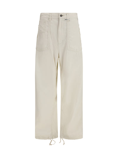 cut-out pocket denim pants