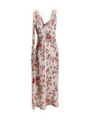 draped floral-print dress