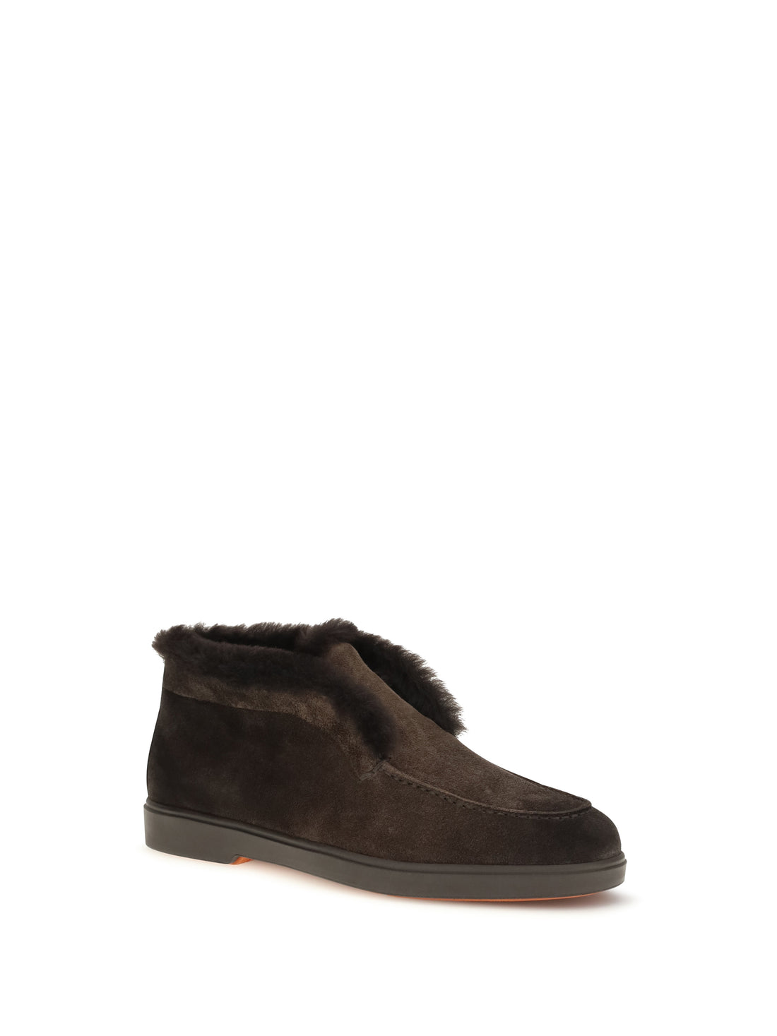 SANTONI 36 suede shearling ankle boots