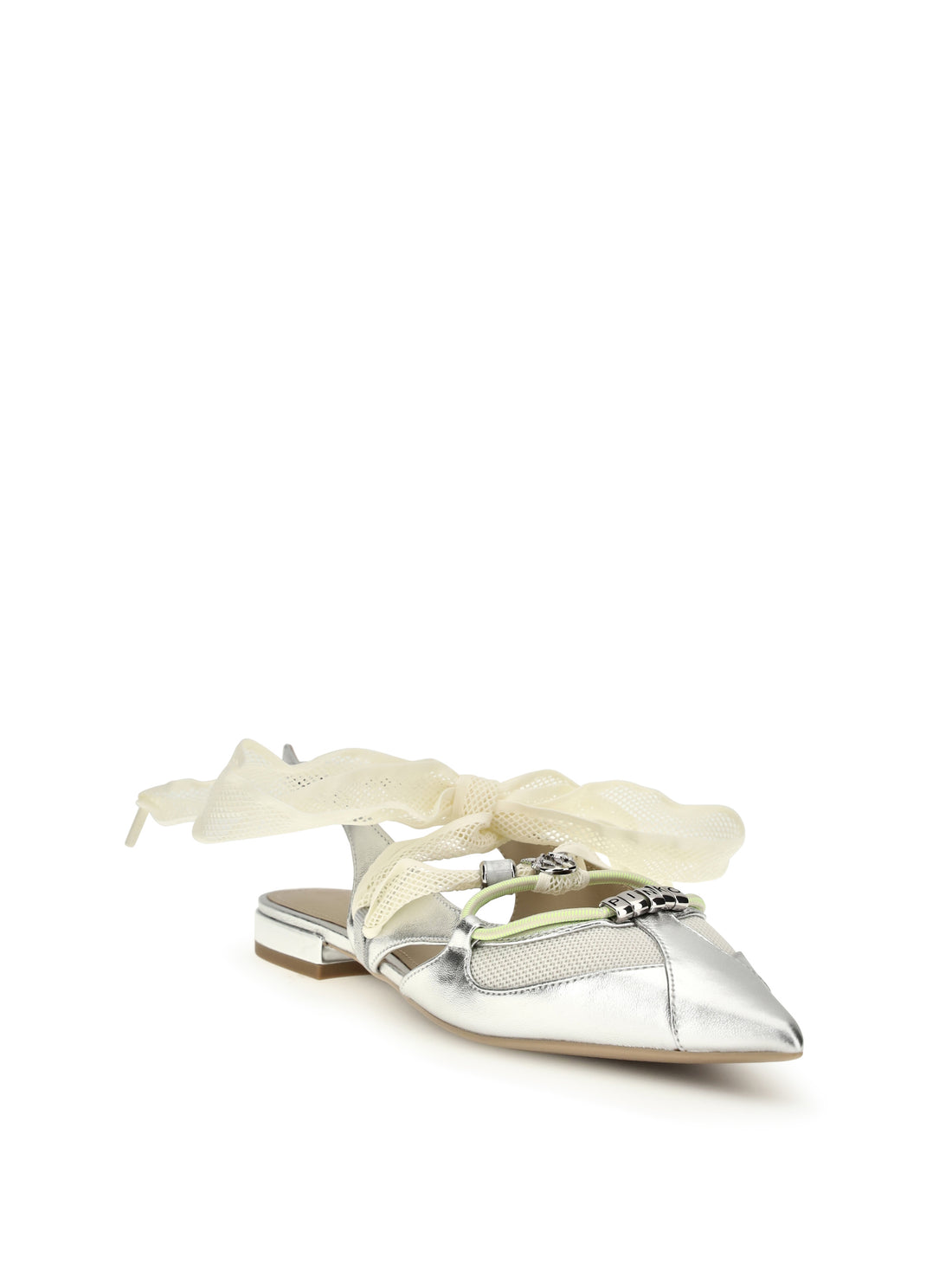 PINKO 36 metallic leather gianira ballerinas