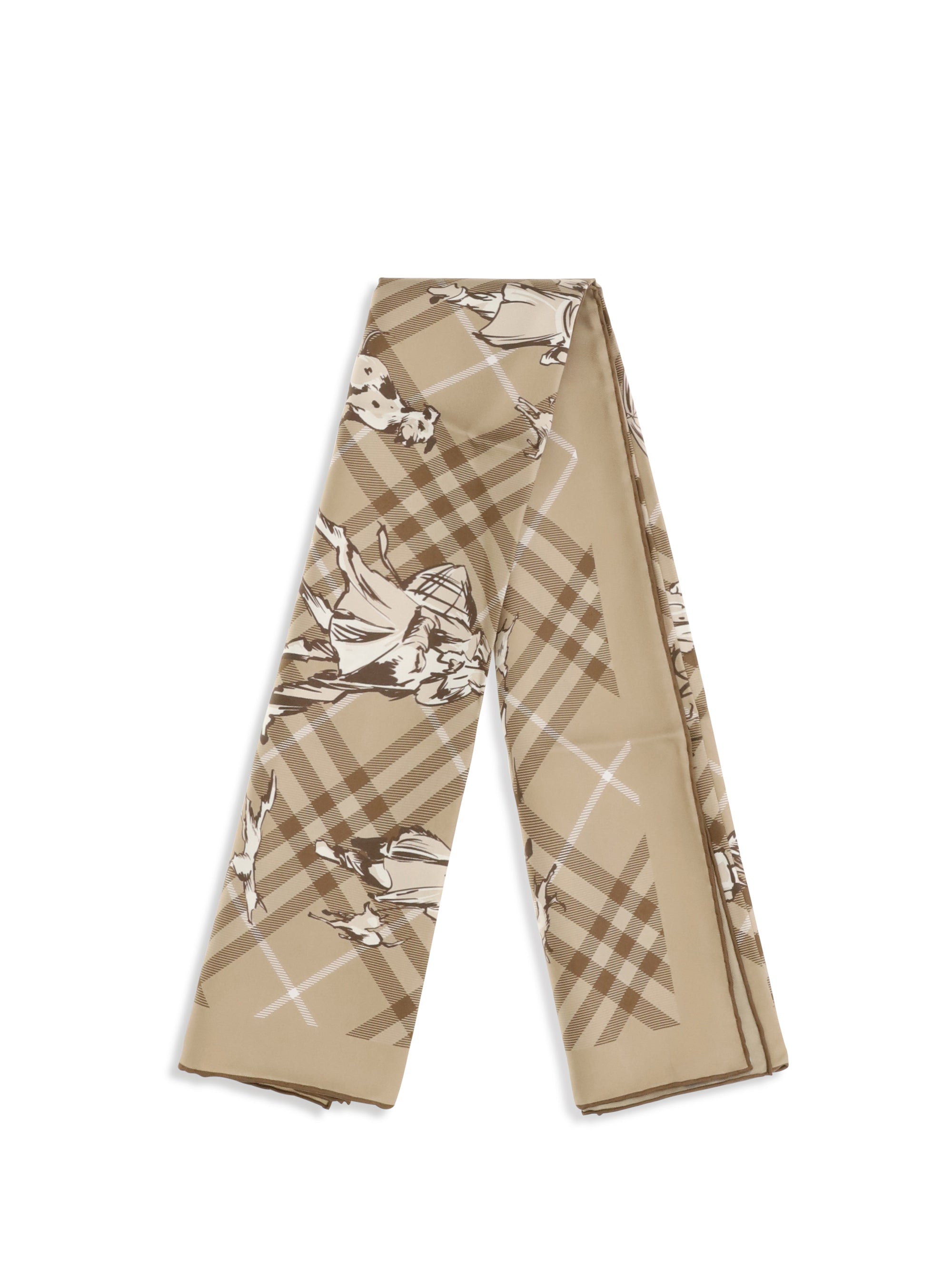 check silk twill scarf