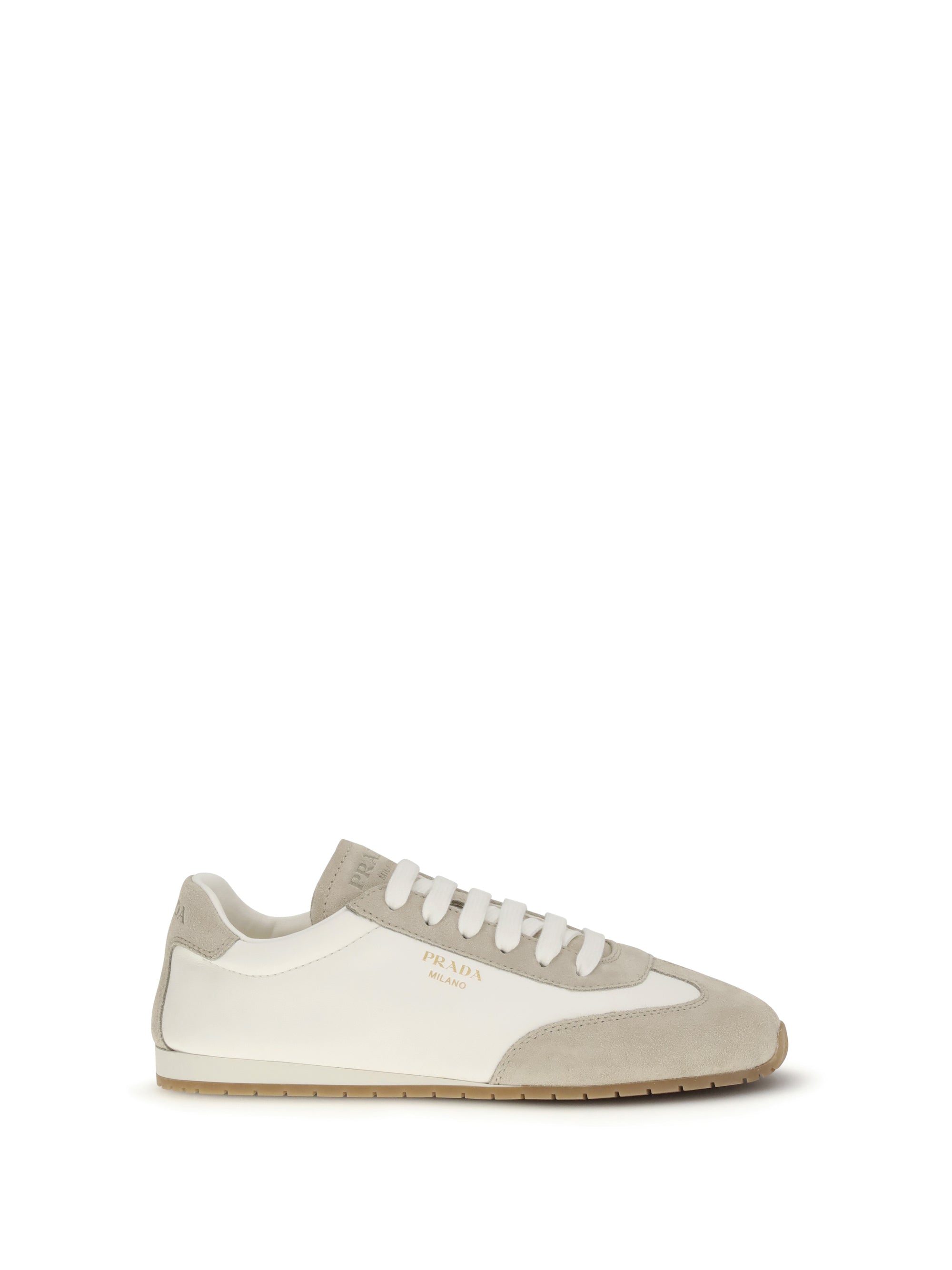 PRADA 35.5 nappa leather and suede sneakers