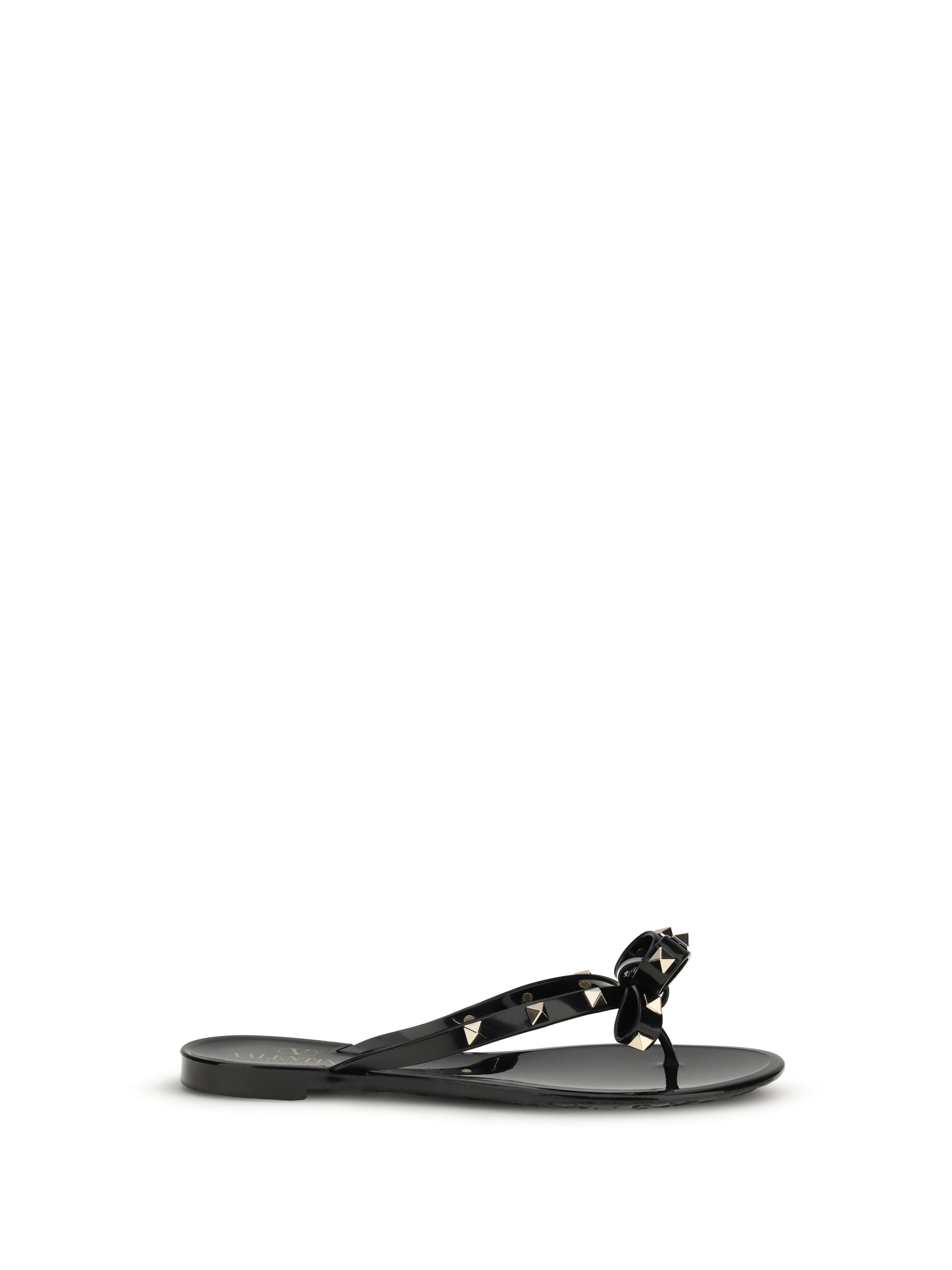 rockstud flip-flop sandals in pvc