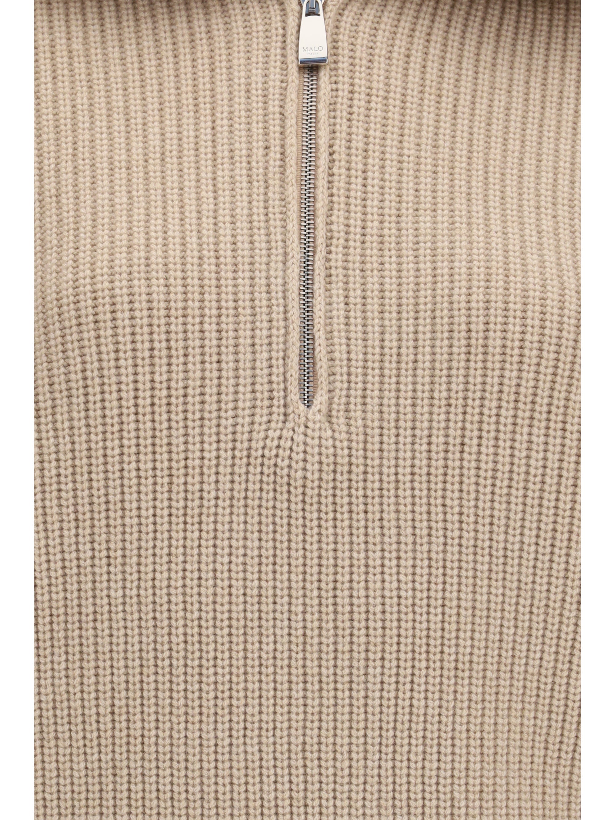 cashmere high-neck zip sweater