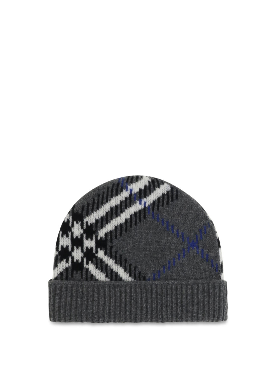 BURBERRY OS checked cashmere-blend beanie